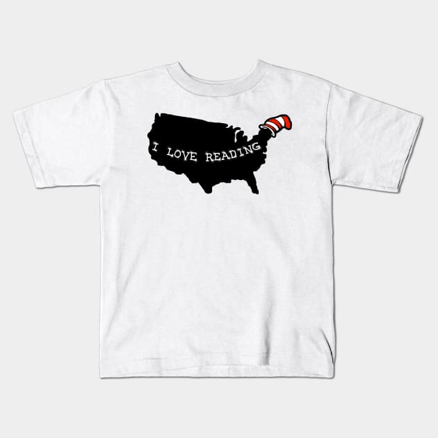 I Love Reading America Kids T-Shirt by barmalisiRTB